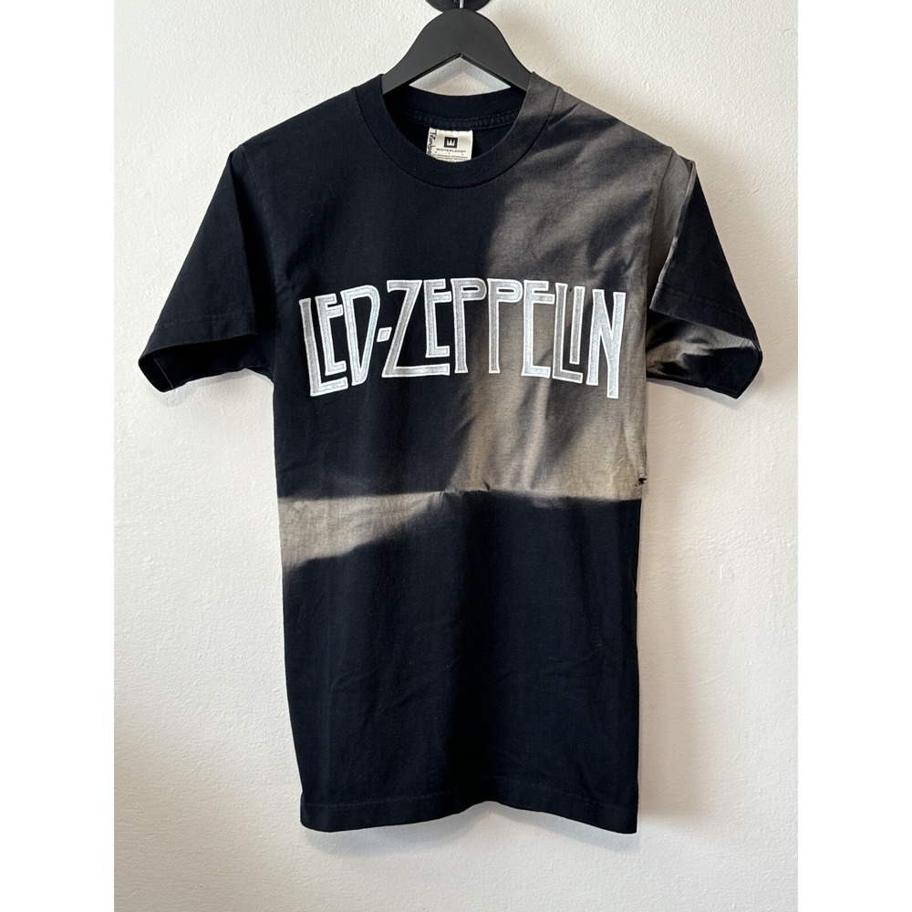 Vintage Led Zeppelin Logo Band T Shirt Winterland Black Fade Small